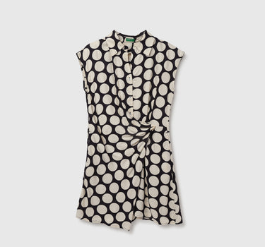 Spread Collar Polka Print Dresses