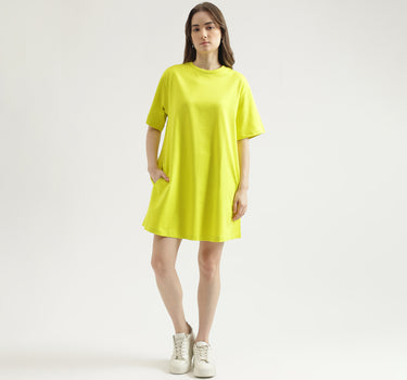 Regular Fit Round Neck Solid Women's Dress