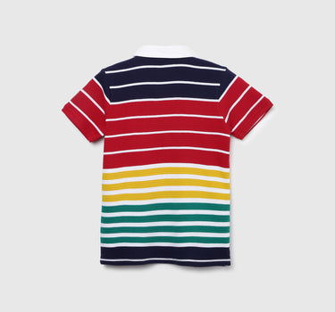 Striped Polo Neck Regular-Fit T-Shirt