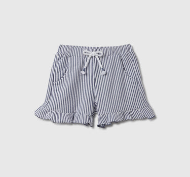 Striped & Ruffled Regular Fit Shorts