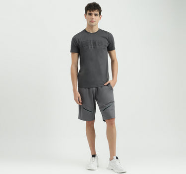 Solid Regular Fit Mid Waist Shorts