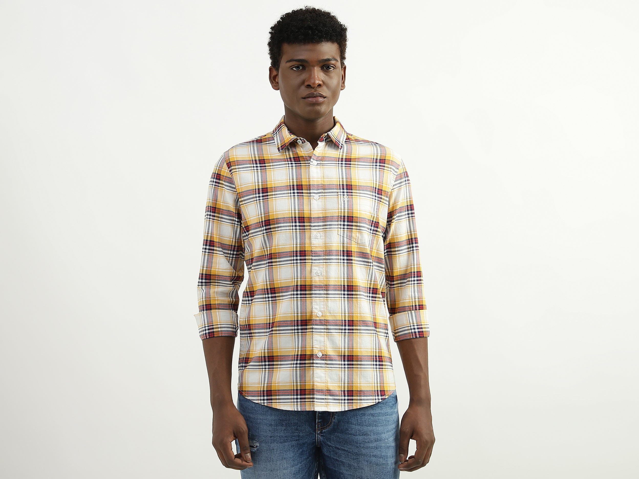 Cotton Checked Spread Collar Mens Shirts