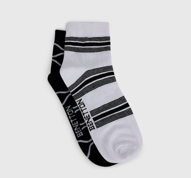 Pack of 2 Striped & Branded Socks