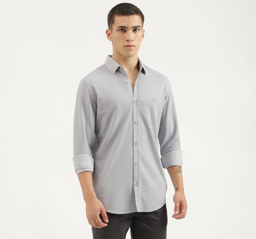 Slim Fit Spread Collar Solid Shirts