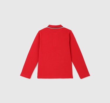 Regular Fit Polo Neck Textured Boy's T-Shirt