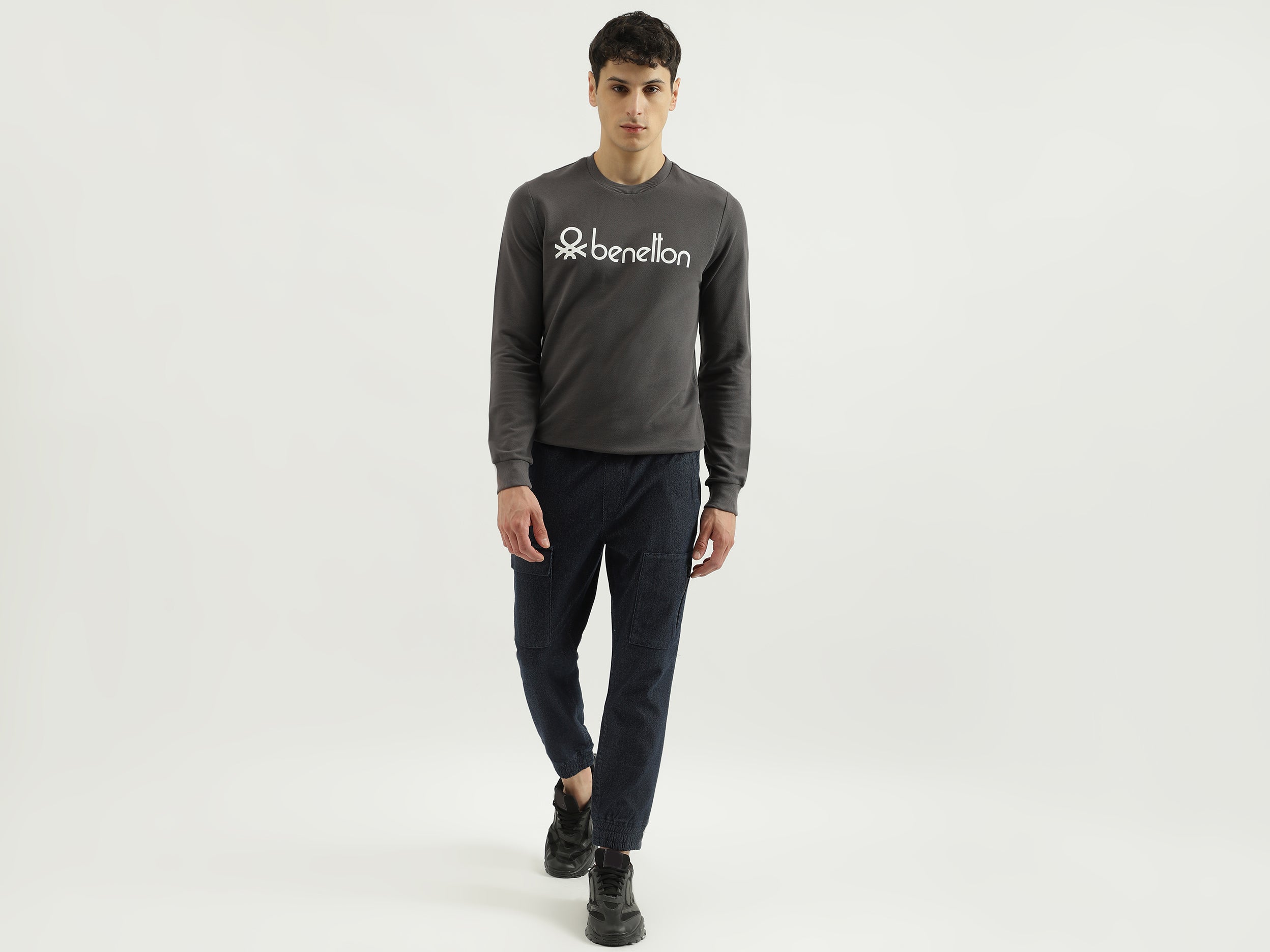 Benetton basic crewneck sale
