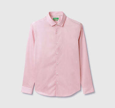 Slim Fit Spread Collar Solid Shirt