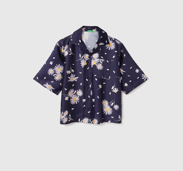 Regular Fit Collared Neck Printed Shirt