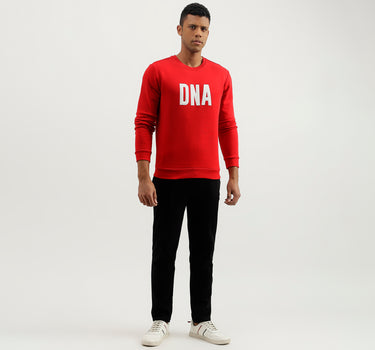 Regular Fit Round Neck Printed Sweatshirt