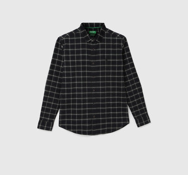 Men's Regular Fit Spread Collar Checked Shirts