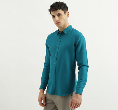 Slim Spread Collar Solid Shirts