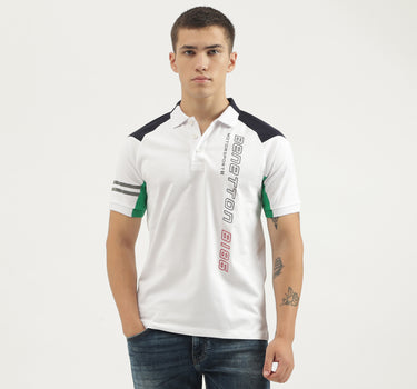 Regular Fit Polo Neck Printed T-shirts