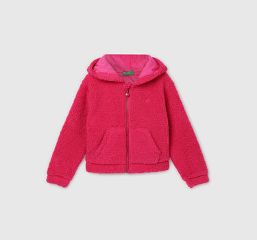 Girl's Regular Fit Hooded Neck Solid Sweatshirt