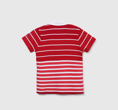 Striped Polo Neck Regular-Fit T-Shirt