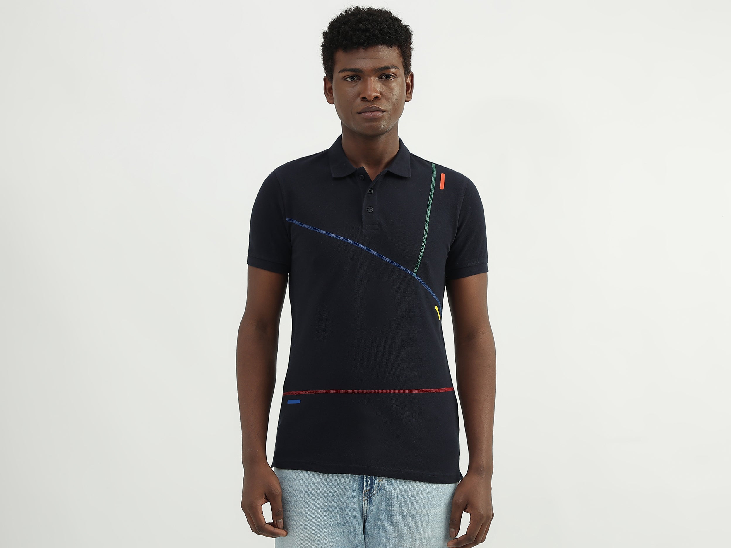 Cotton Solid Polo Collar Mens T-shirts