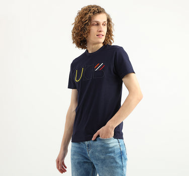 Men Embroidery Round Neck T-Shirt