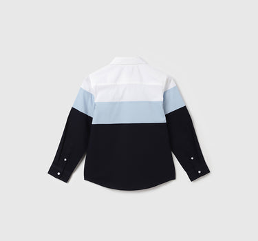 Regular Fit Spread Collar Colorblock Shirts