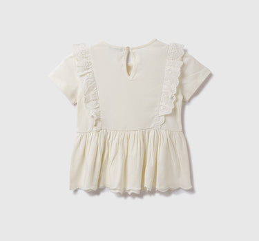 Cotton Solid Round Neck Girls Dresses