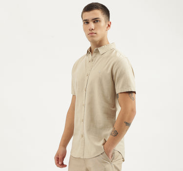 Slim Fit Spread Collar Solid Shirts