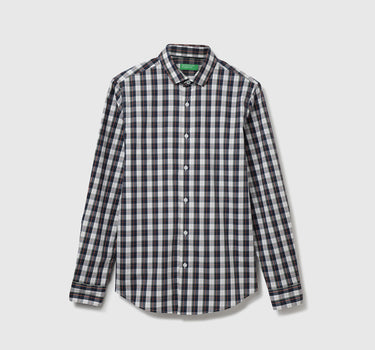 Cotton Checked Cutaway Collar Mens Shirts