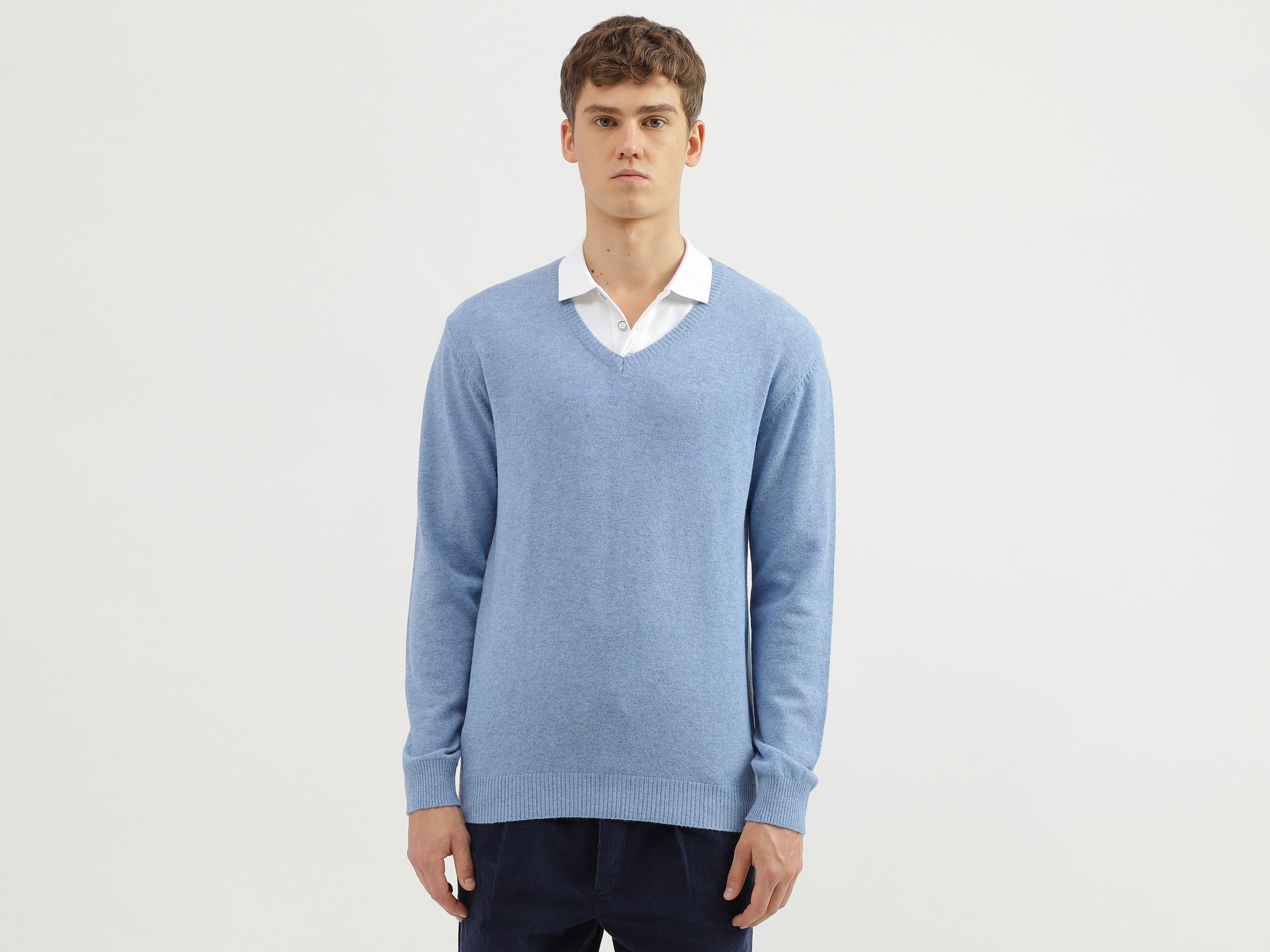 Men's Regular Fit V-Neck Solid Sweater