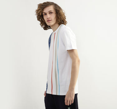 Men Striped Round Neck T-shirt