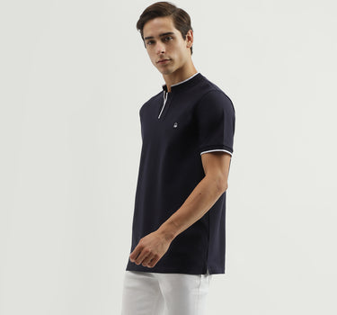 Men's Regular Fit Polo Neck Solid T-Shirt