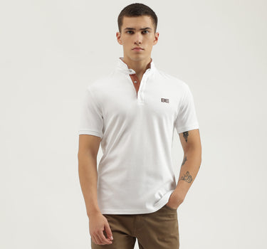 Regular Fit Stand Collar Solid T-shirts