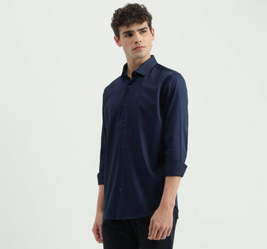 Regular Fit Spread Collar Solid Shirt