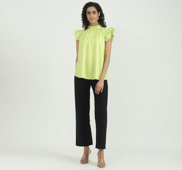 Viscose Solid Round Neck Women Tops