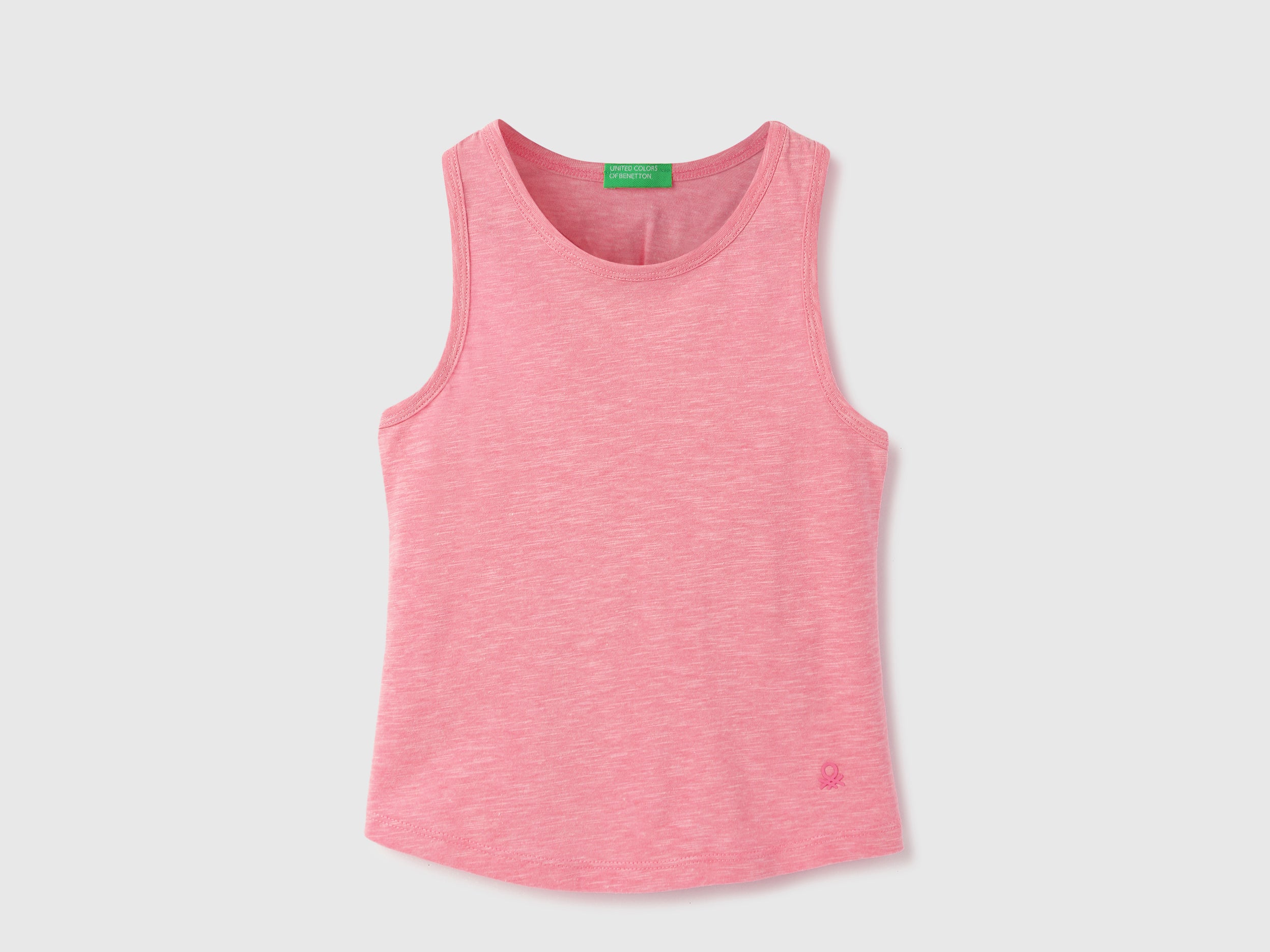 Regular-Fit Round Neck Solid Tank Top With Back Knot Detail