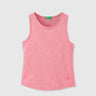 Regular-Fit Round Neck Solid Tank Top With Back Knot Detail