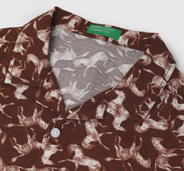 Regular Fit Spread Collar Printed Shirt