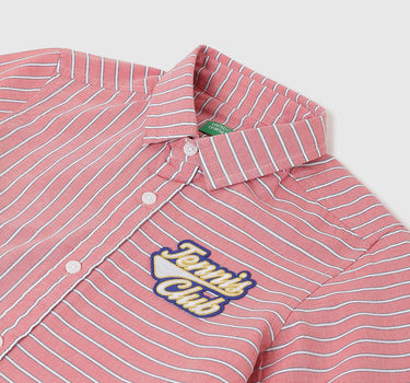 Boys Striped Spread Collar Shirt