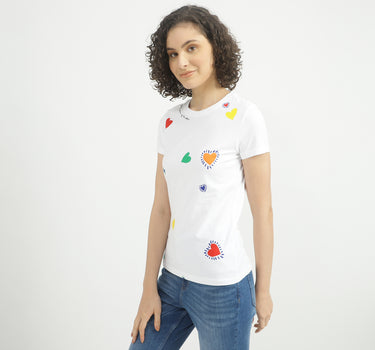 Women Printed Round Neck T-shirt