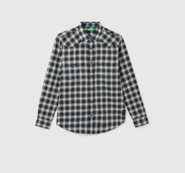 Men's Slim Fit Spread Collar Checked Shirts