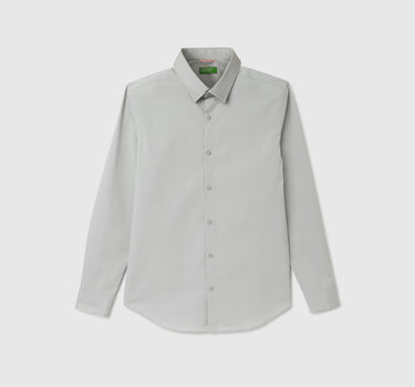 Slim Fit Spread Collar Solid Shirt