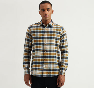 Men's Regular Fit Spread Collar Checked Shirts