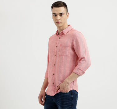 Men's Slim Fit Houndstooth Print Shirt