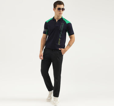 Regular Fit Polo Neck Printed T-shirt