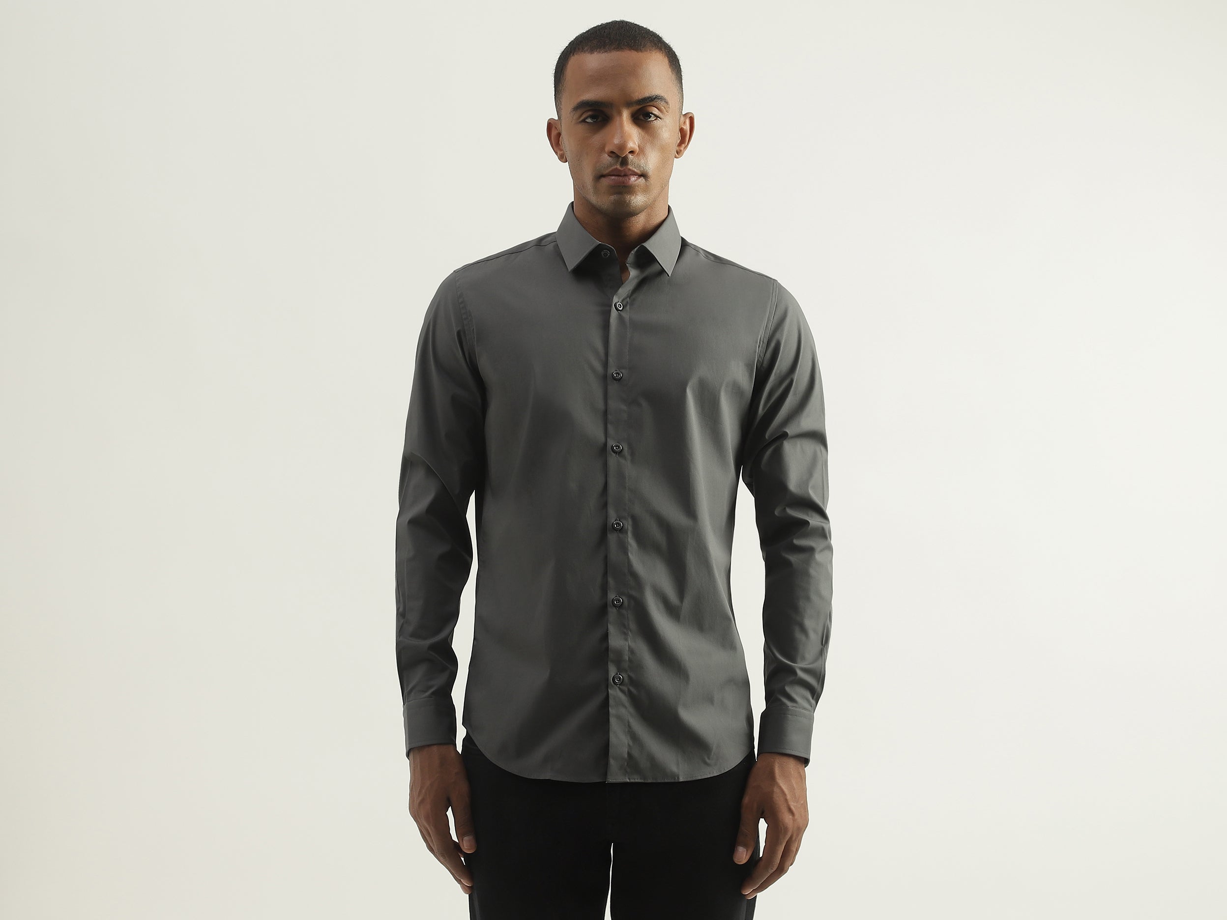 Mens Slim Fit Solid Shirt