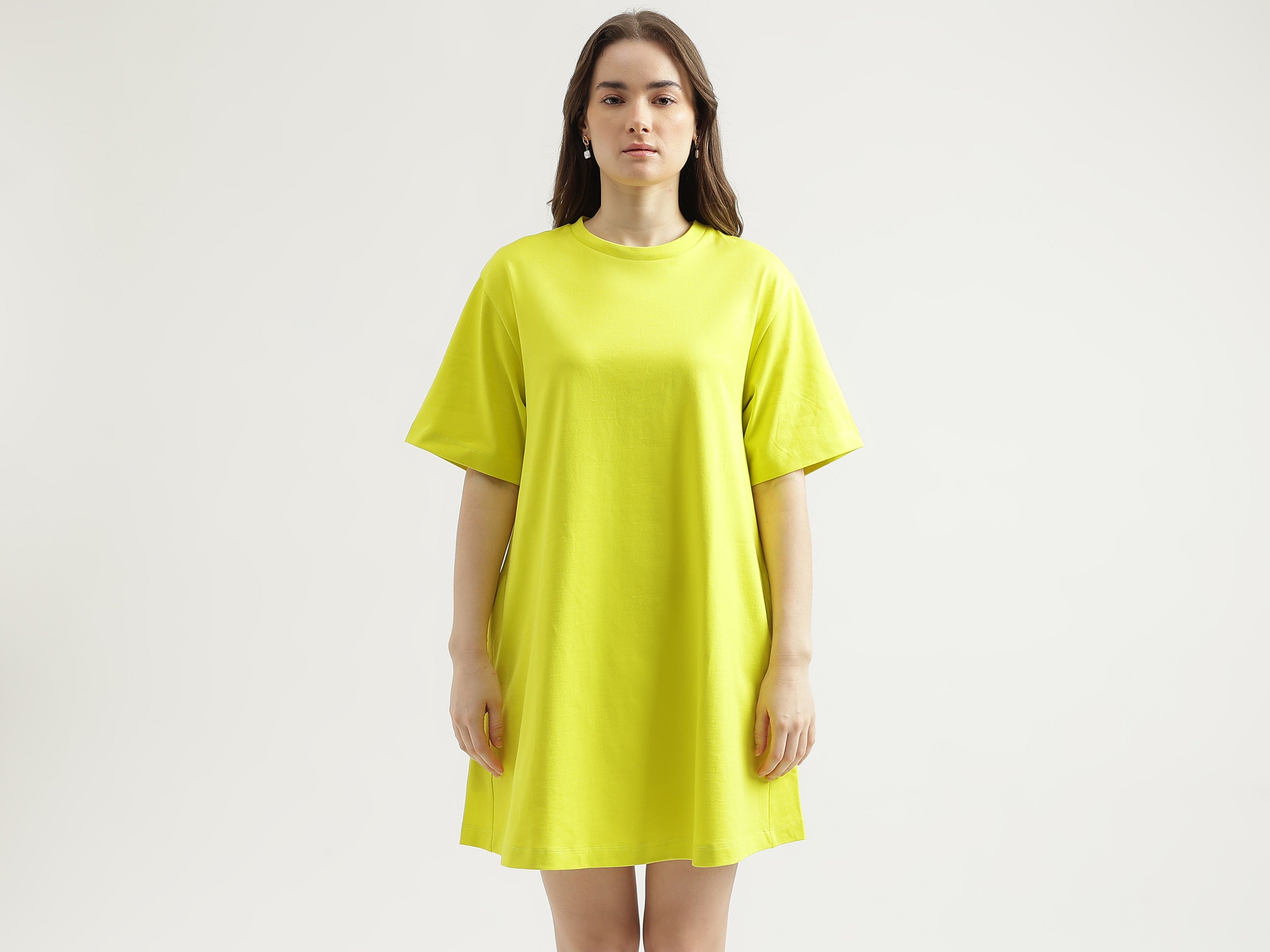 Regular Fit Round Neck Solid Women's Dress