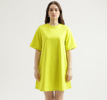 Regular Fit Round Neck Solid Women's Dress