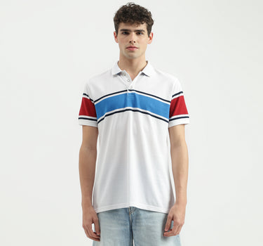 Regular Fit Polo Neck Colorblock T-Shirt