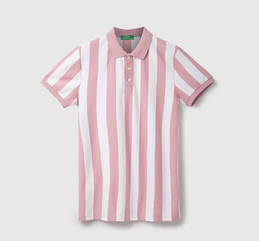 Cotton Striped Polo Collar Mens T-shirts