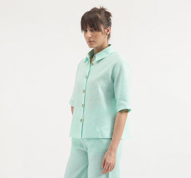 Regular Fit Spread Collar Solid Shirt