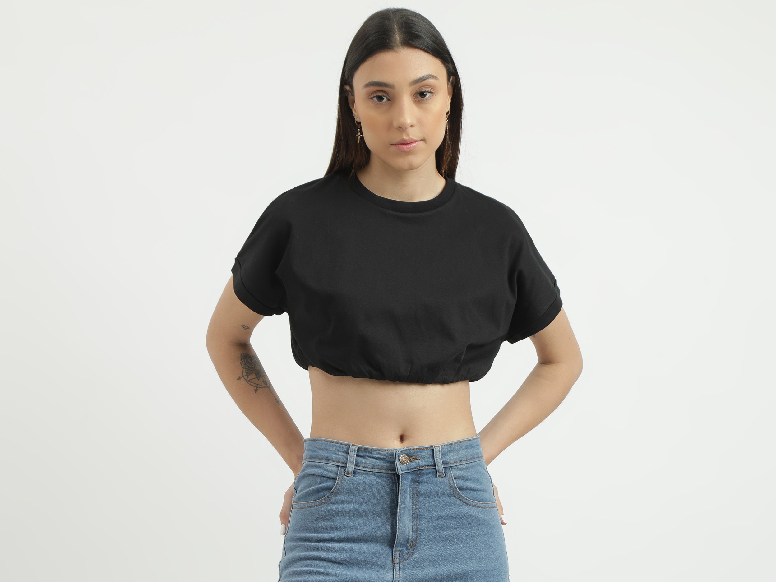 Regular Fit Round Neck Solid Top