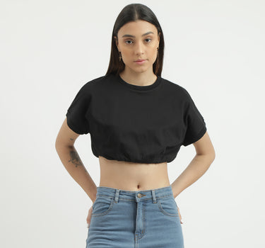 Regular Fit Round Neck Solid Top