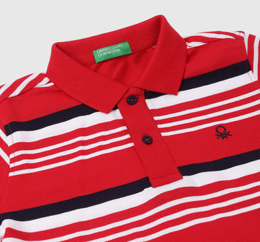 Cotton Striped Polo Neck Boys T-shirts