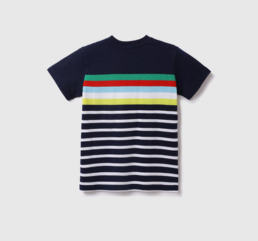 Cotton Striped Round Neck Boys T-shirts